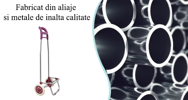 Carucior de Piata Pliabil, 37 L, 2 Roti - 10