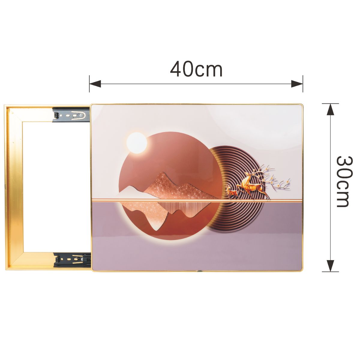 Capac Tablou Electric 30x40, Rama Aurie - 2