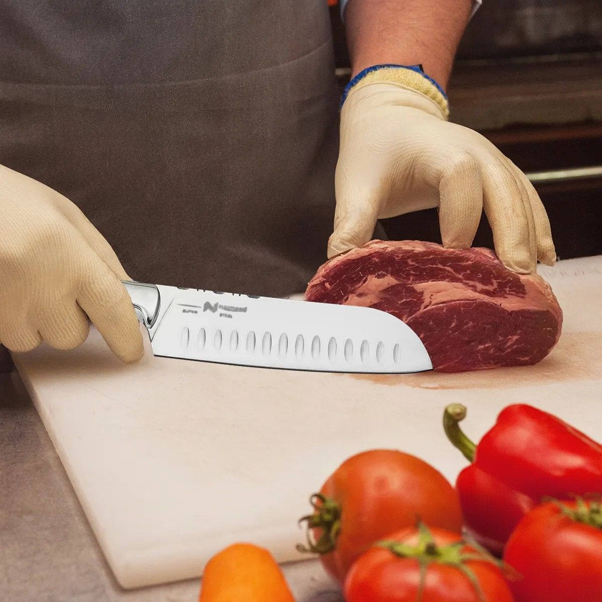 Cutit Santoku 31 cm cu Alveole - 4