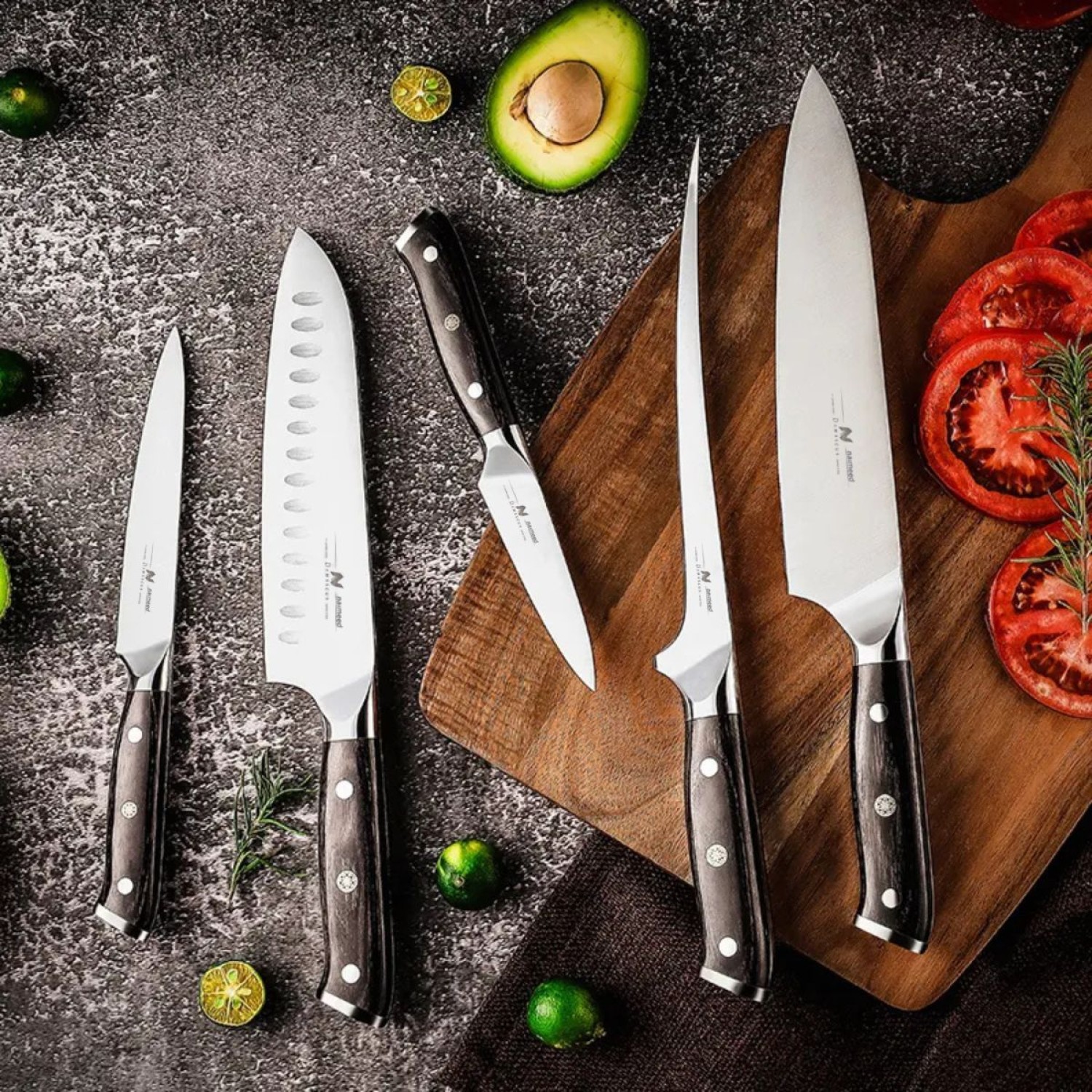 Cutit de Bucatar XL din Otel Damascus, 38 cm - 3