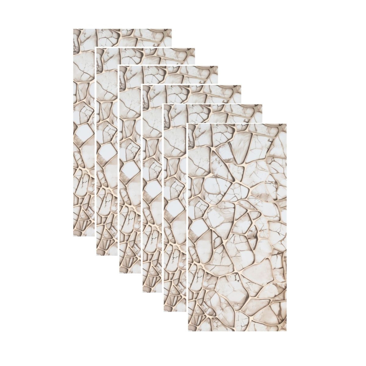 Set 6 Panouri Marmura cu Folie de Aluminiu, 60x30 cm