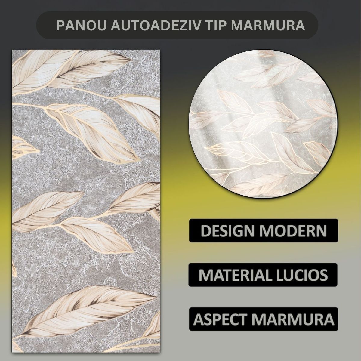 Set 6 Panouri Marmura Gri 60x30 cm - 8