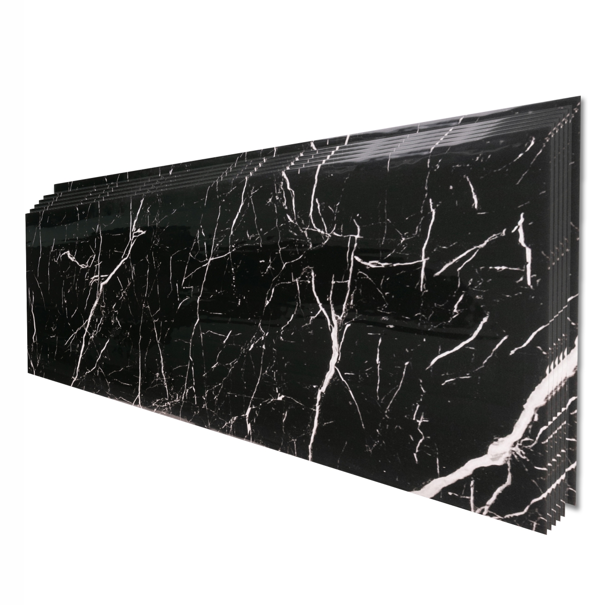 Set 6 Panouri Decorative Negru Lucios